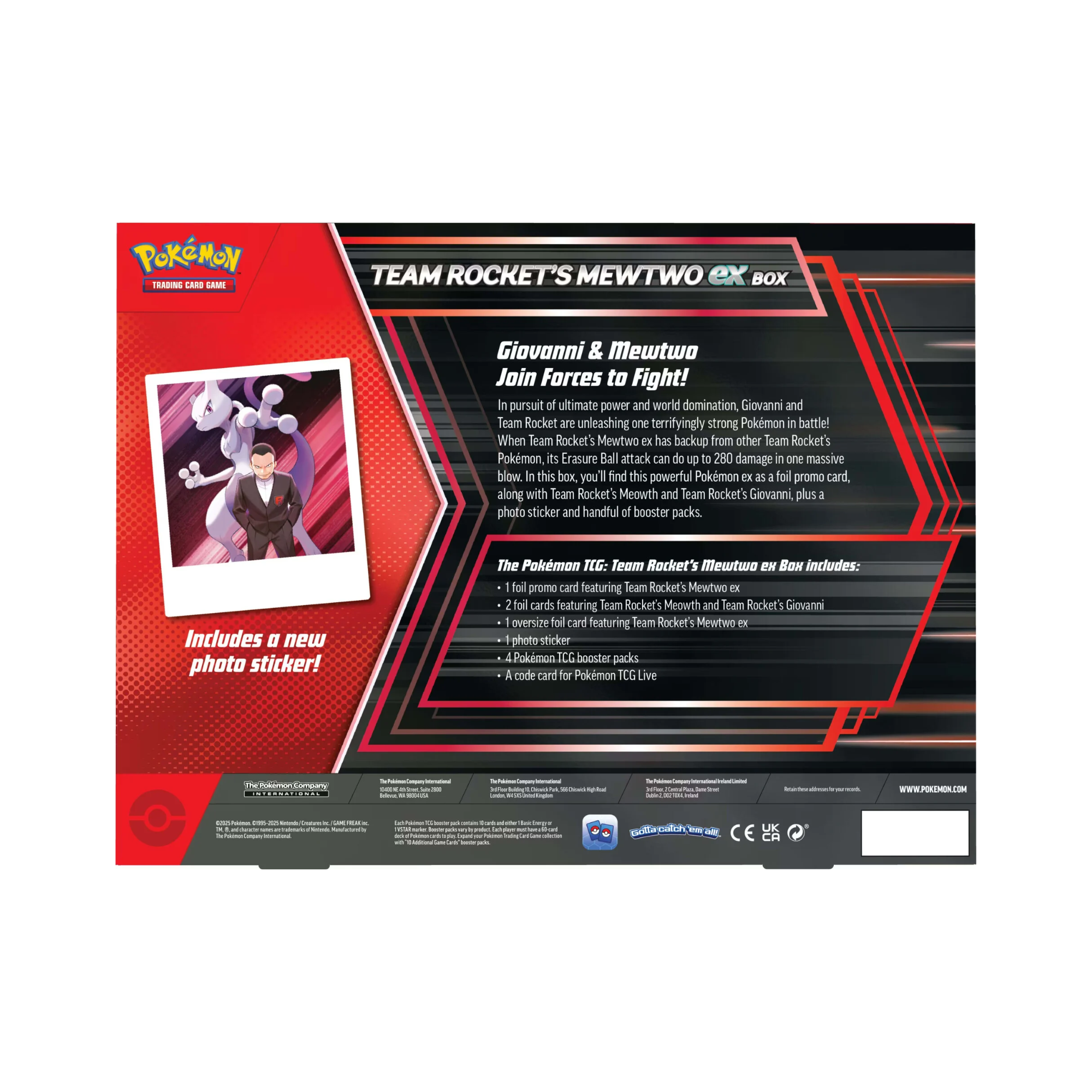 Pokemon Trading Card Games Team Rockets Mewtwo EX Box