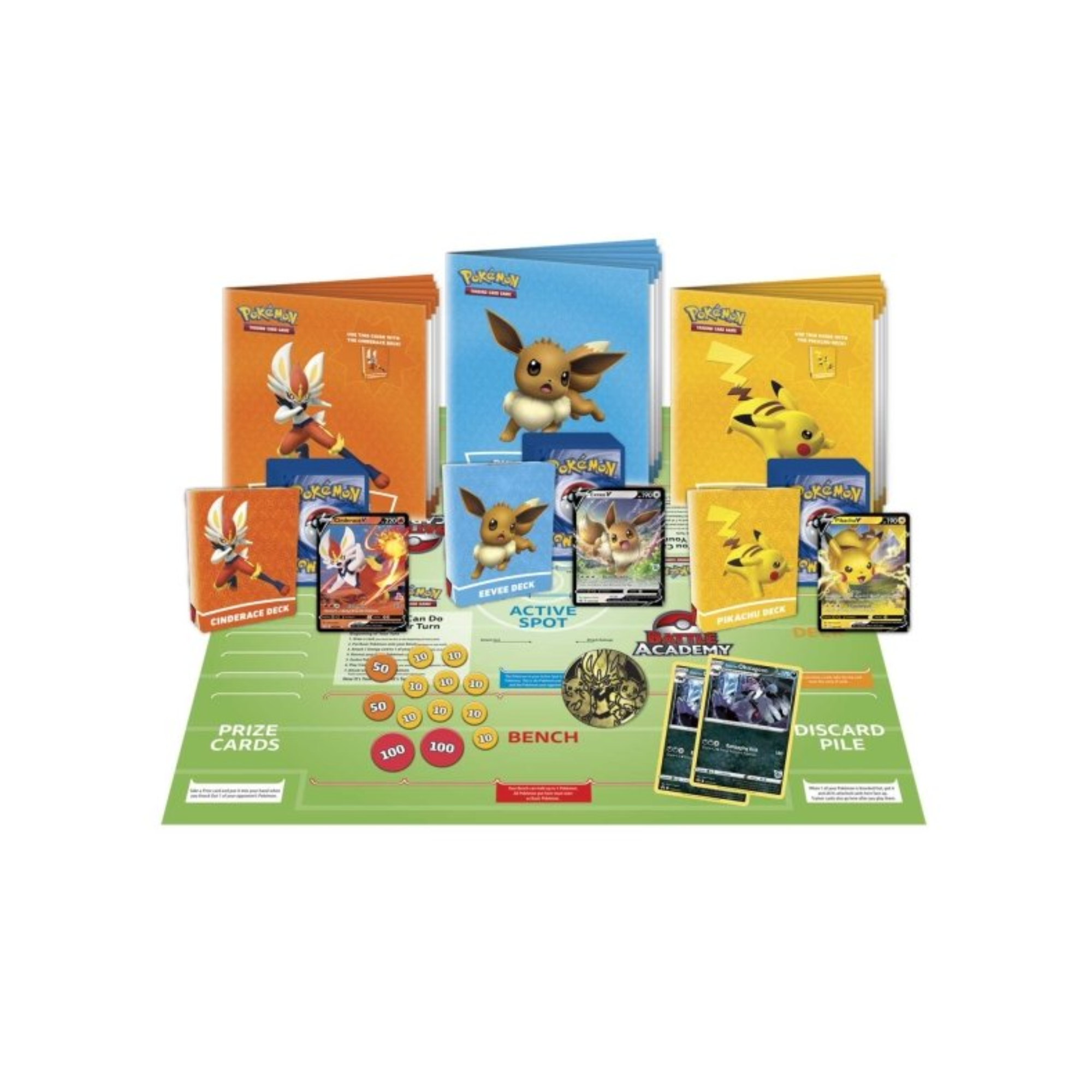 Pokémon Trading Card Game Battle Academy (Cinderace V, Pikachu V & Eev – PackSpotTCG