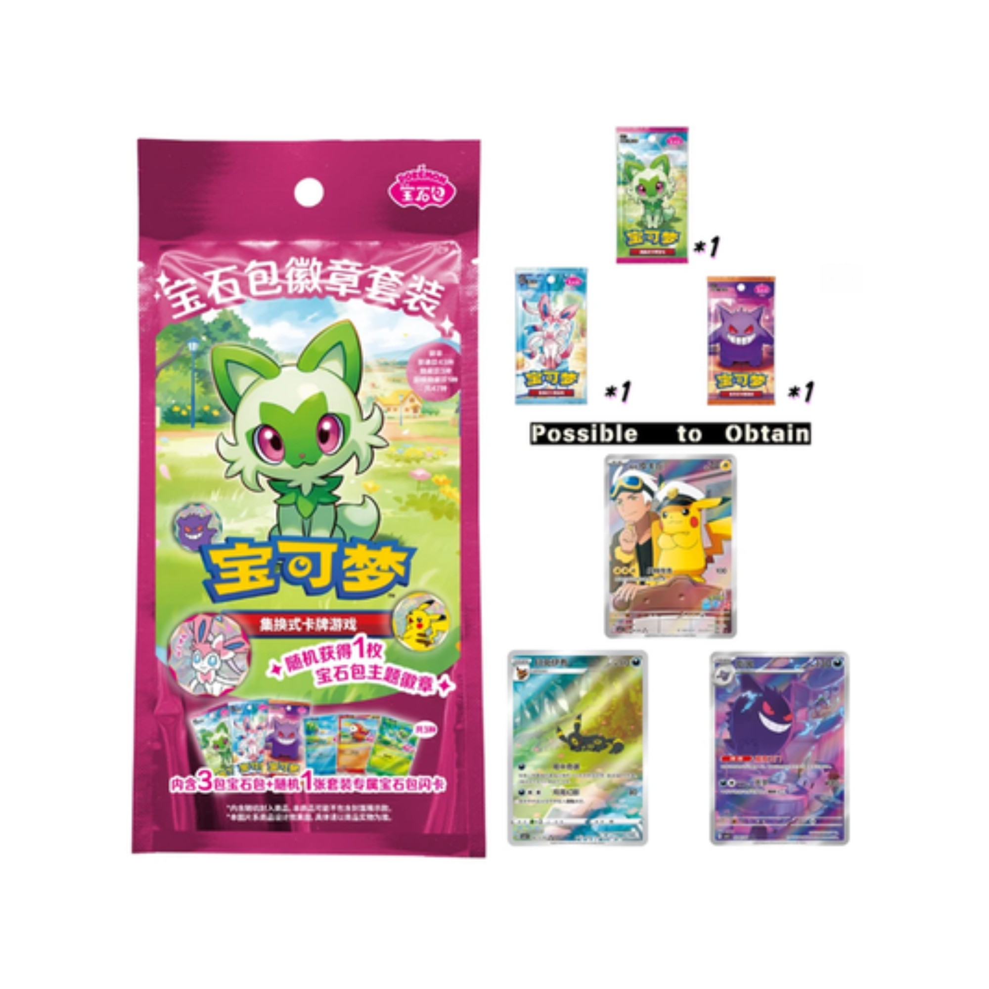 Pokémon Chinese Gem Pack Badge Set
