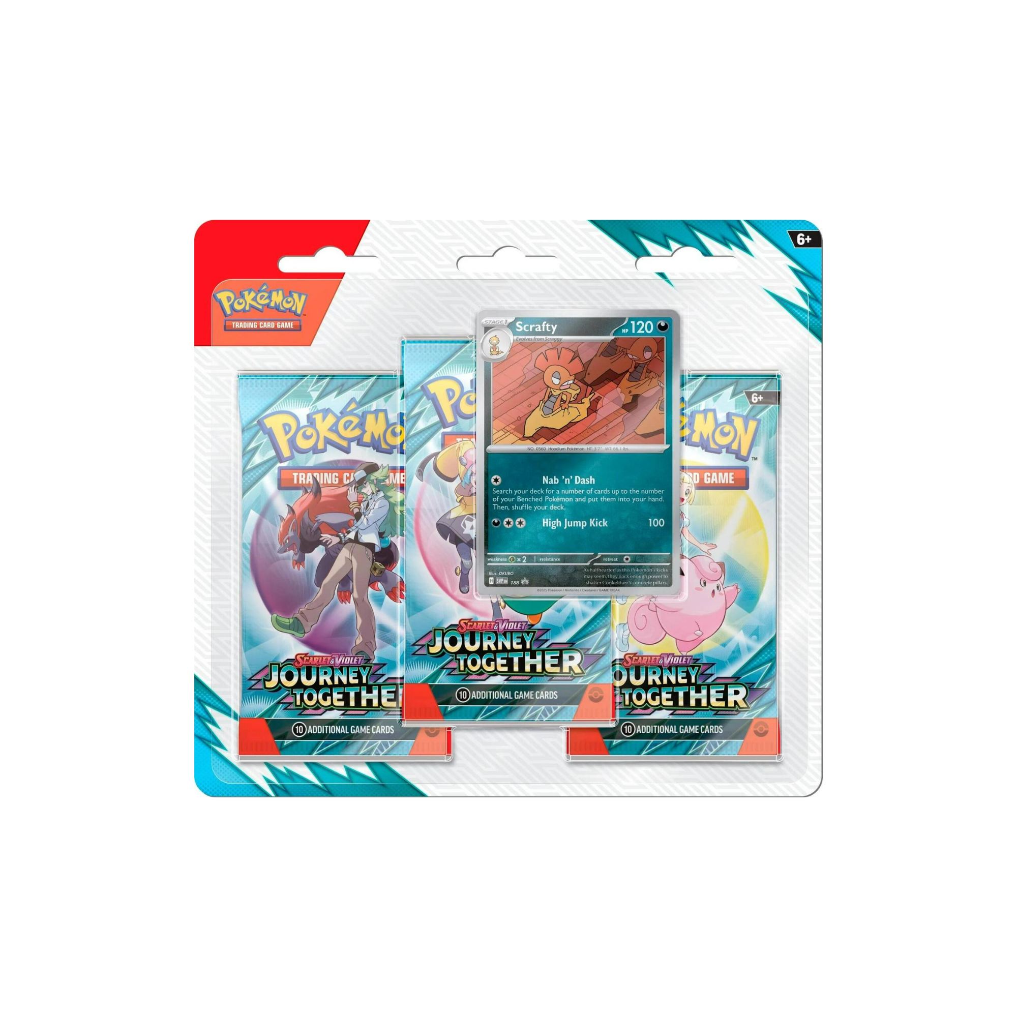 Pokémon Journey Together 3 Pack Blister (Scrafty)