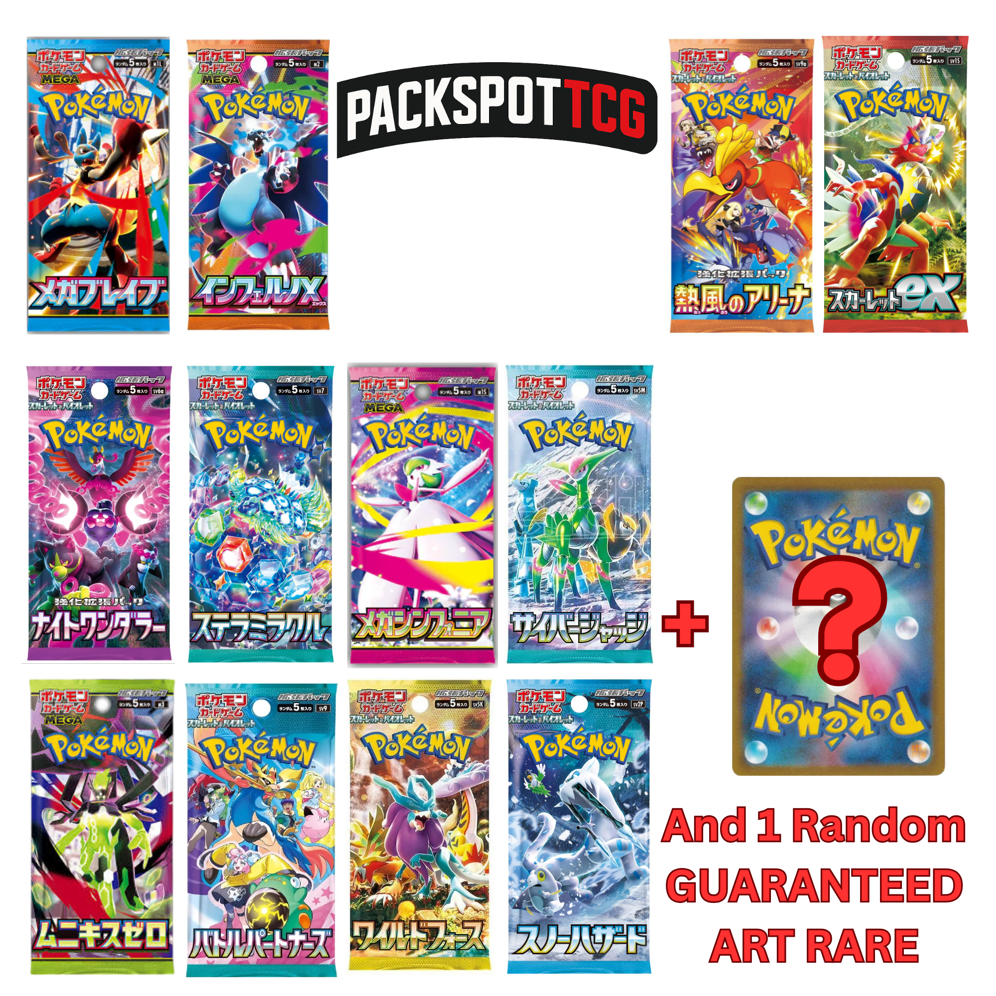 Japanese Pokemon Booster Pack Variety Bundle - 12 Packs